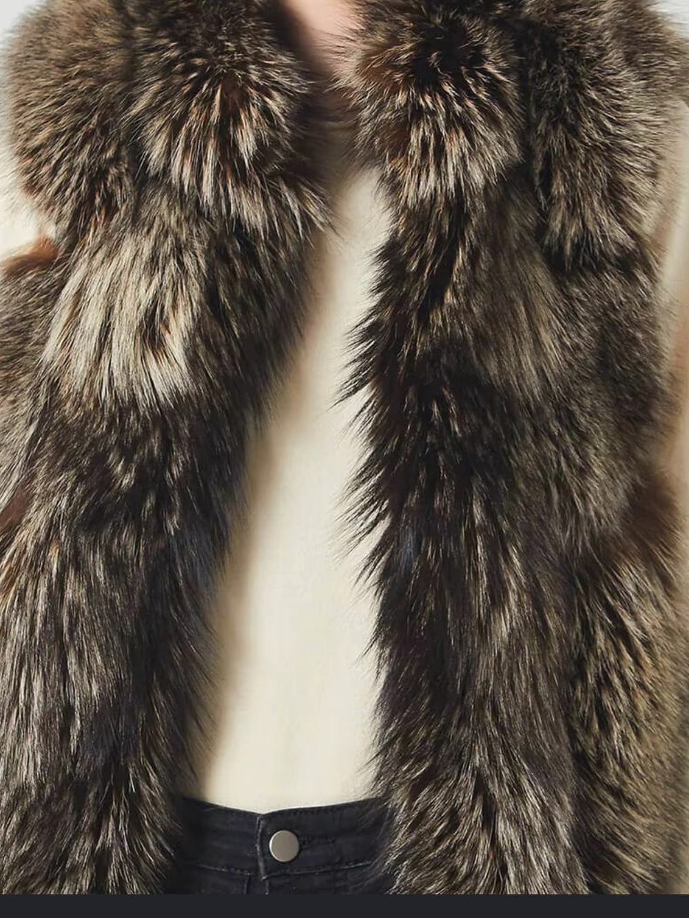 Women’s ' Brown Faux Fur Vest Jacket - Cozy Layering Vest
